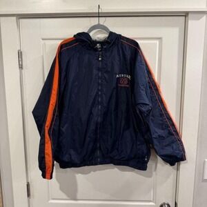 Vintage Starter Auburn Tigers Jacket Full Zip Hooded Lined Coat Blue Men's Sz XL